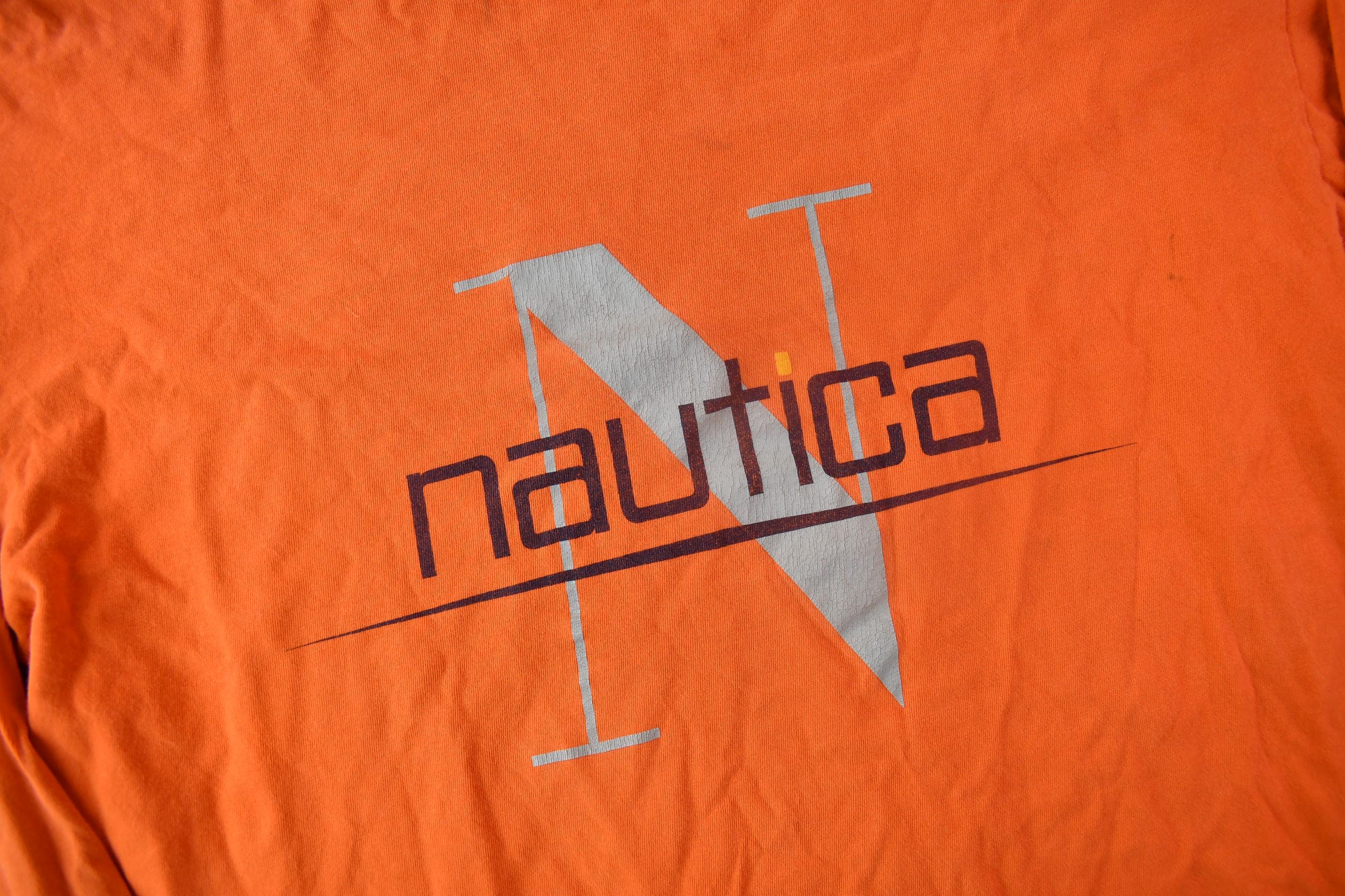 Vintage 1990s Nautica Long Sleeve Graphic T-Shirt