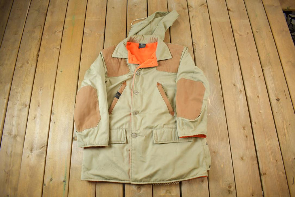 Vintage 1980s Insulated Reversible Fleece Lined Hunter Jacket