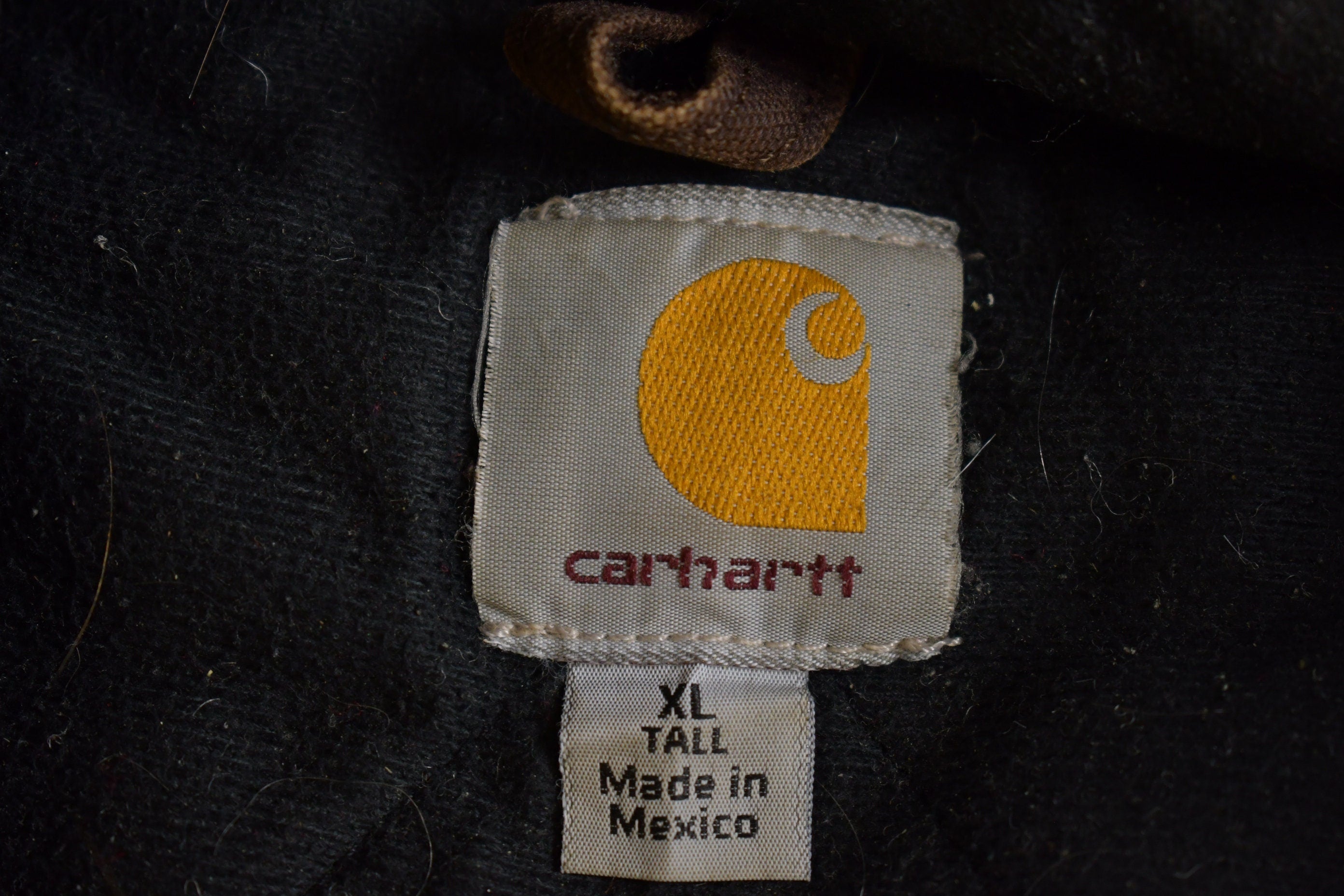 Vintage 1990s Carhartt Sun Faded Hooded Work Jacket