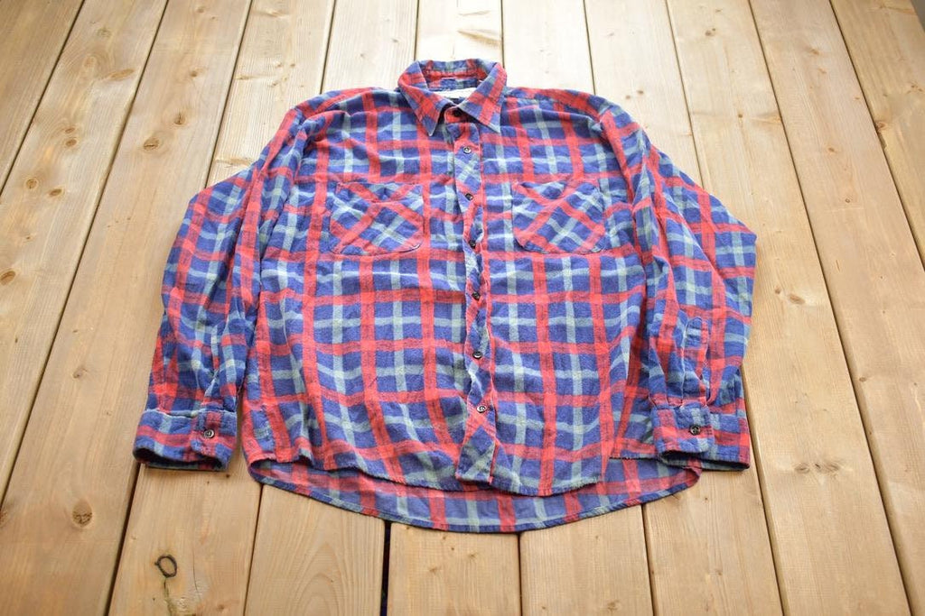 Vintage 1990s Wilderness Perfect For The Breeze Plaid Button Up Flannel Cottage Shirt