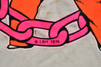 Vintage 1974 Naturally Distressed Bruce Lee Iron-On Graphic V-Neck T-Shirt