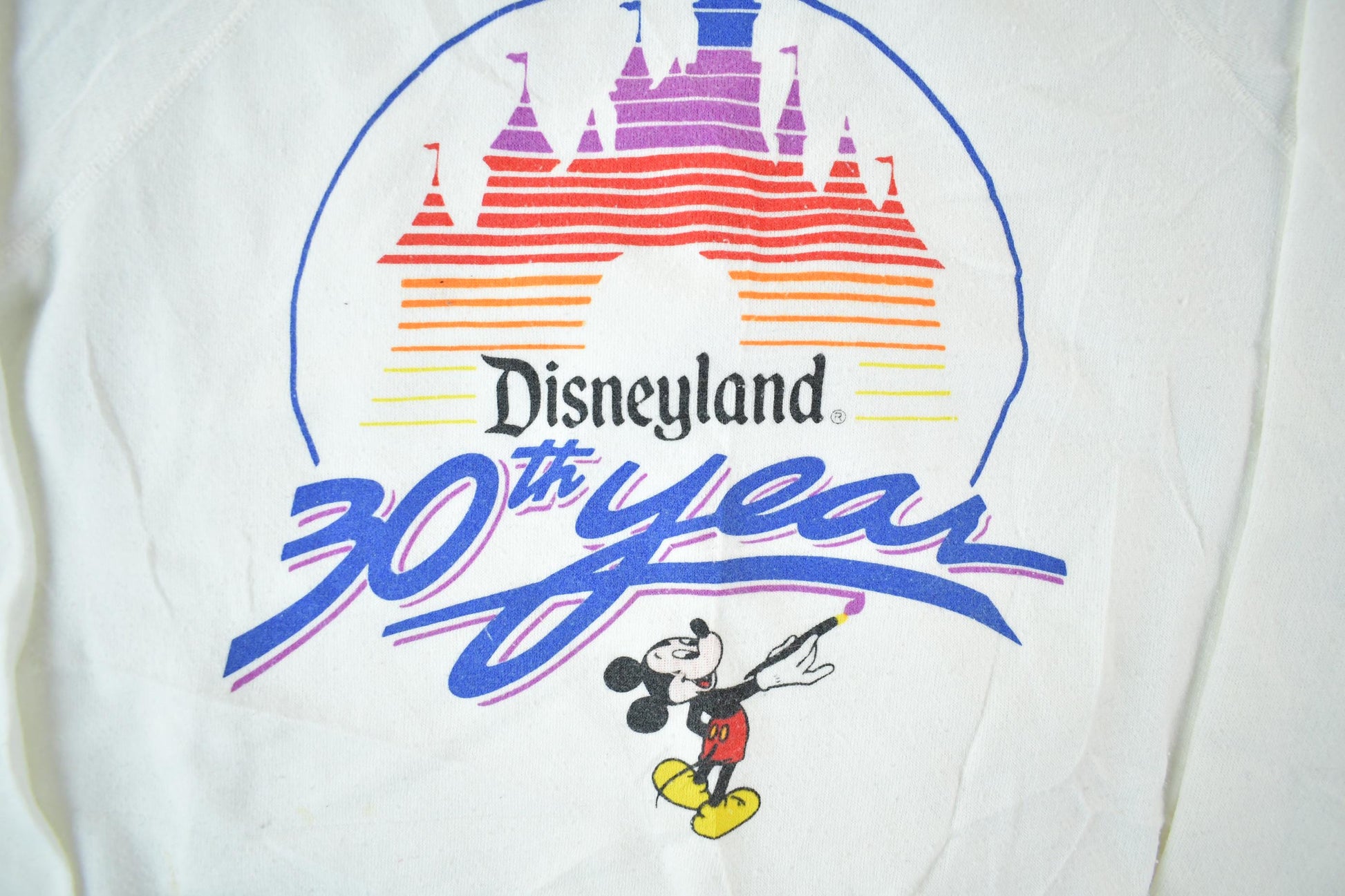 Vintage 1980s Walt Disneyland Mickey Mouse Crewneck Adult Small / Made In USA / Vintage Sweatshirt / Cartoon / Travel / 80s Disney