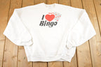 Vintage 1990s I Love Bingo Souvenir Crewneck Sweatshirt Women's L  90s Crewneck  Travel Vacation Sweater