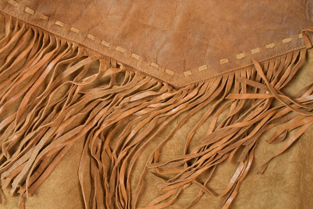 Vintage 1970s Scully Western Leather Fringed Cowboy Jacket Made In USA