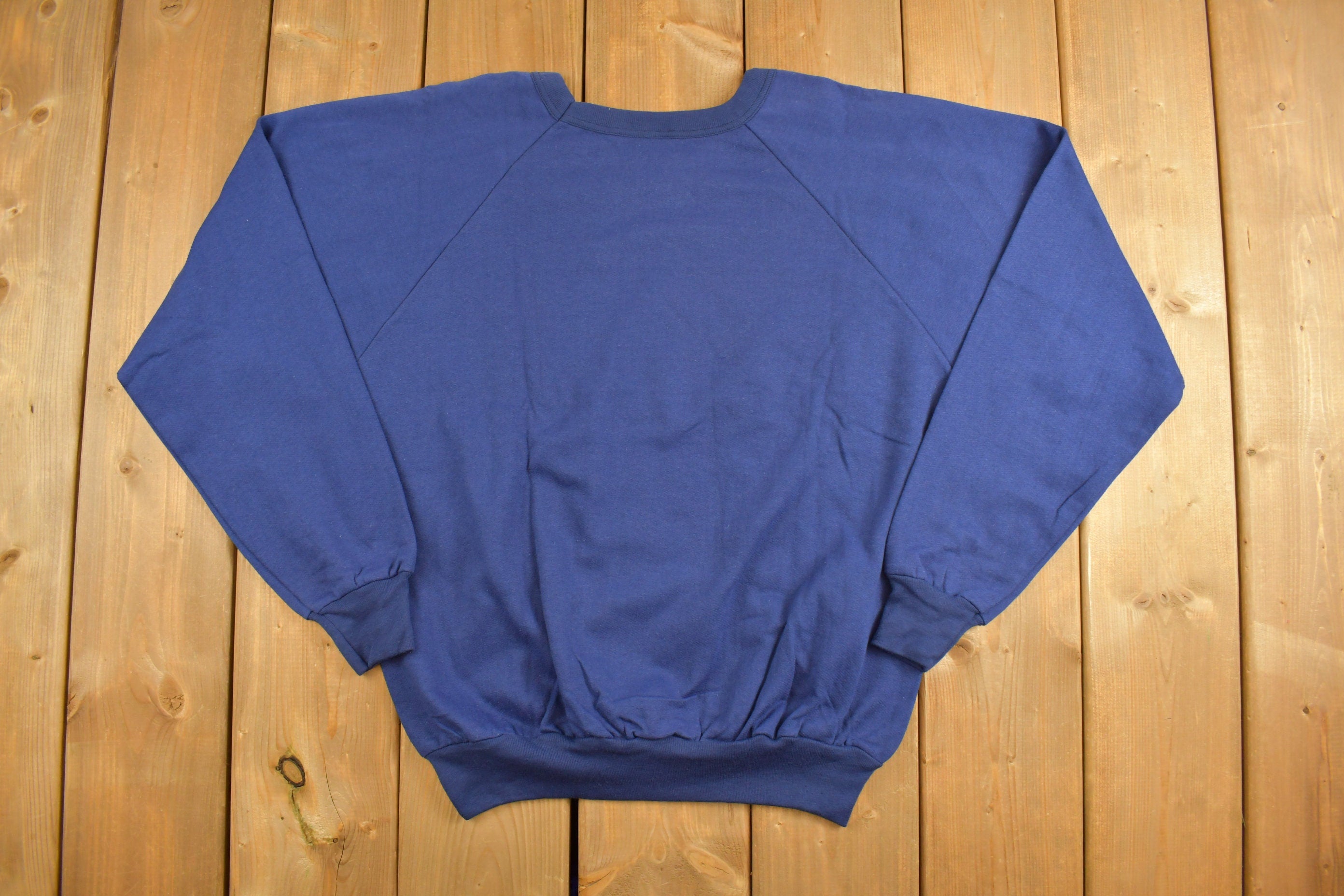 Vintage 1980s Blank Blue Stag Crewneck Sweatshirt