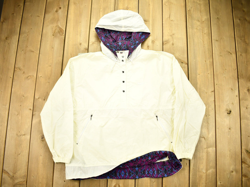 Vintage 1990s Nike Mini Swoosh Youth Size T-Snap Windbreaker Jacket