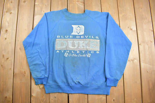 Vintage 1980s Duke University Blue Devils Collegiate Crewneck / NCAA / Basketball Sweatshirt / Sportswear / Americana / 80s Duke Sweater