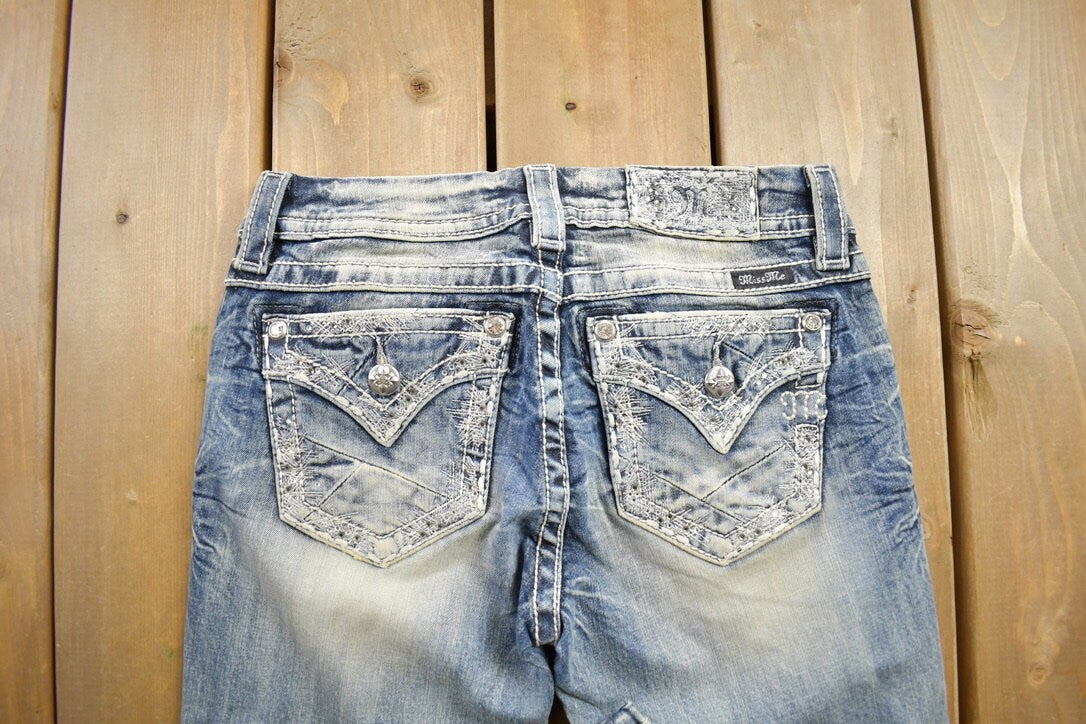 Vintage Y2K Miss Me Bedazzled Low Rise Jeans Size 26x31