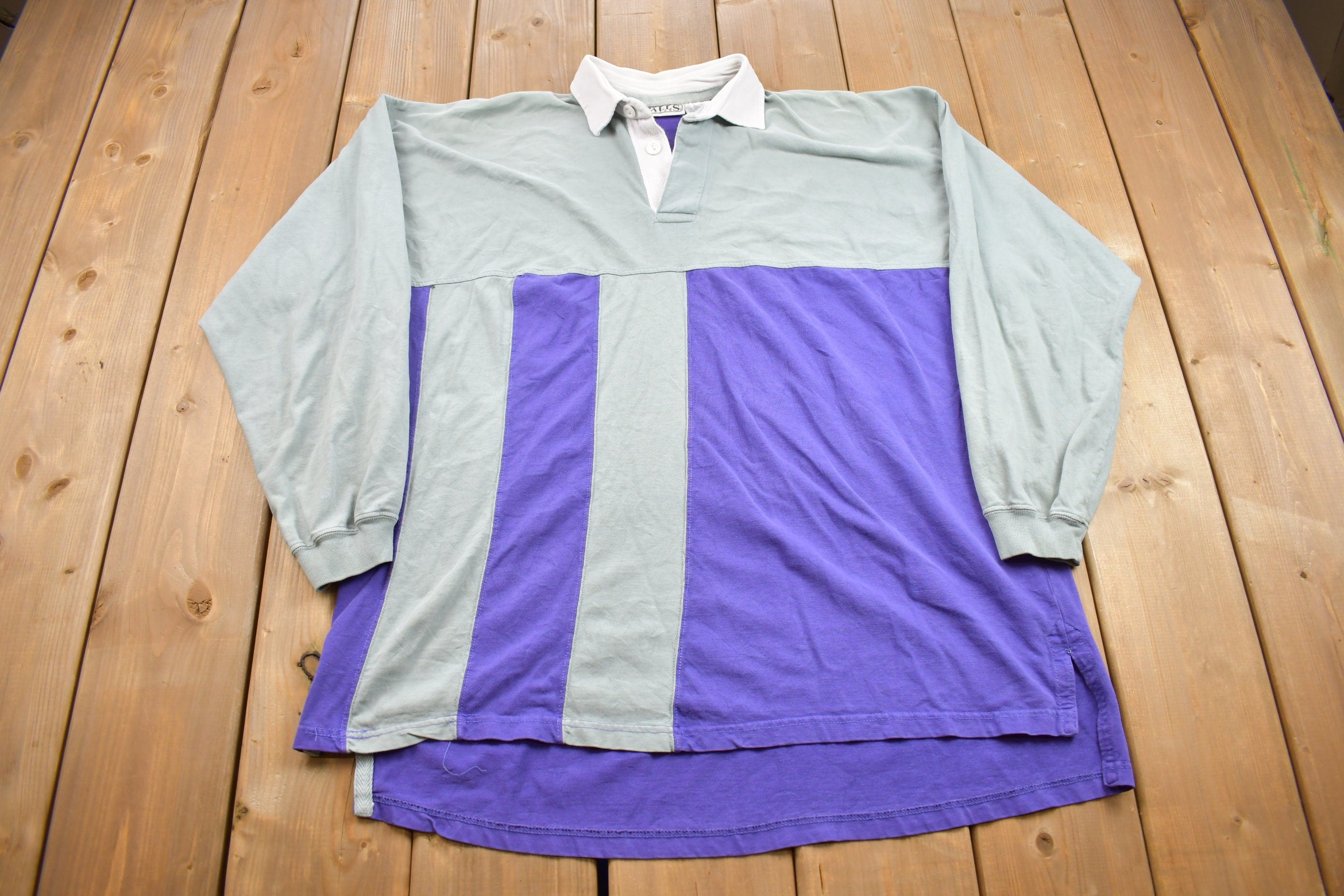 Vintage 1990s Falls Creek Collared Shirt Crewneck Sweatshirt