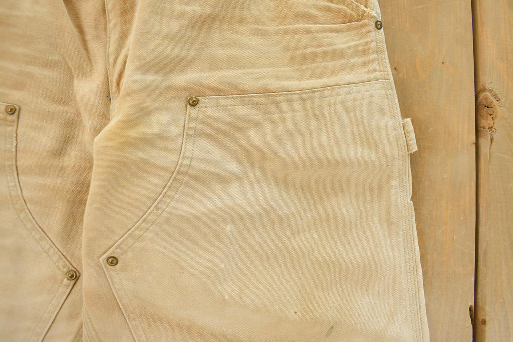Vintage 1990s Carhartt Distressed Sun Faded Double Knee Pants Men's 34 x 29