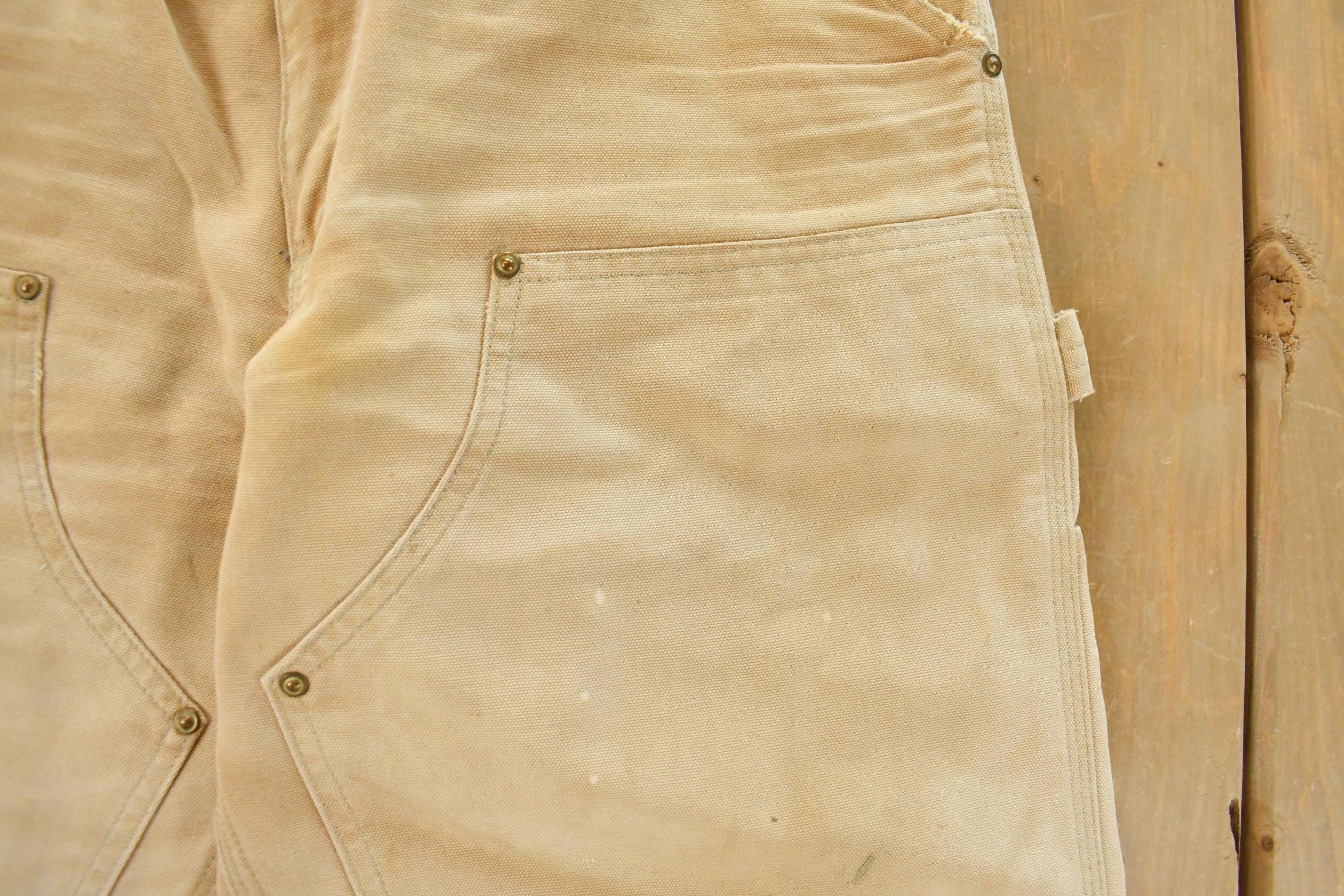 Vintage 1990s Carhartt Distressed Sun Faded Double Knee Pants Men's 34 x 29