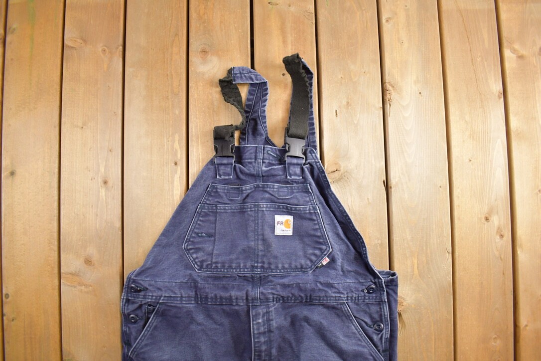 Vintage 1990s Carhartt Double Knee Canvas Overalls Size 40x32