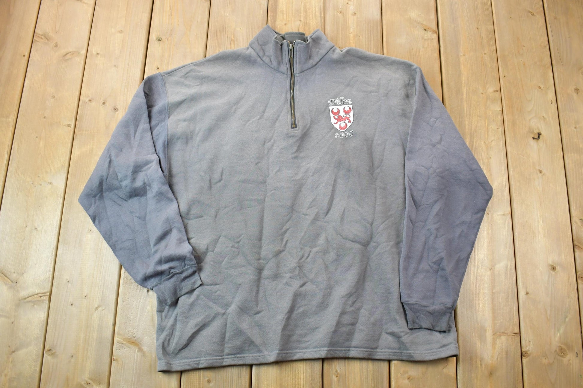 Vintage 1990s Dillon Lee Heavyweight Quarter Zip Mock Neck Sweatshirt / 90s Crewneck / Made In USA / Streetwear