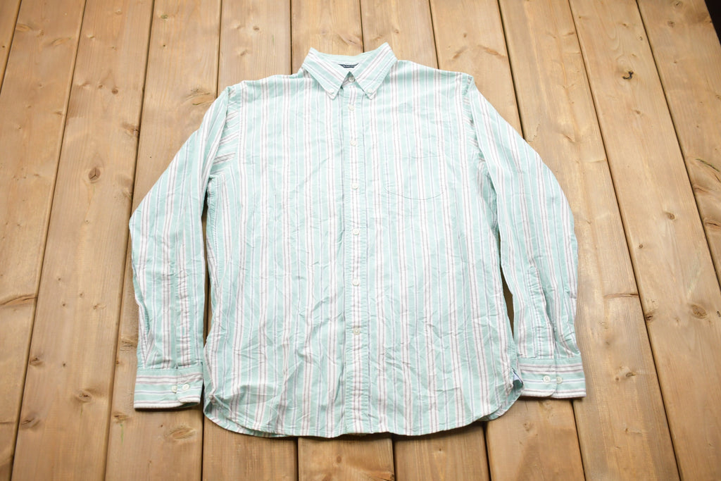 Vintage 1990s Lands End Striped Button Up Shirt