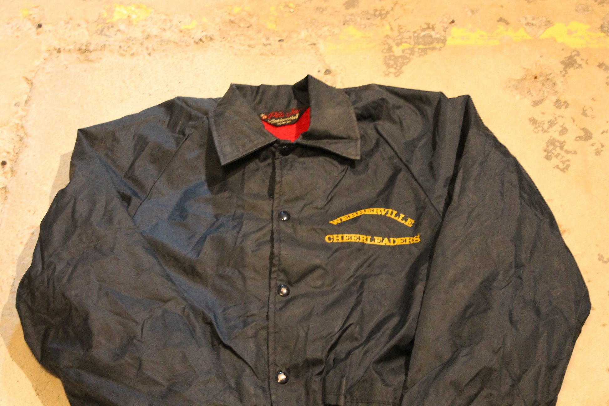 Vintage 1970s Webberville Cheerleaders Pla-Jac By Dunbrooke Fleece Lined Windbreaker