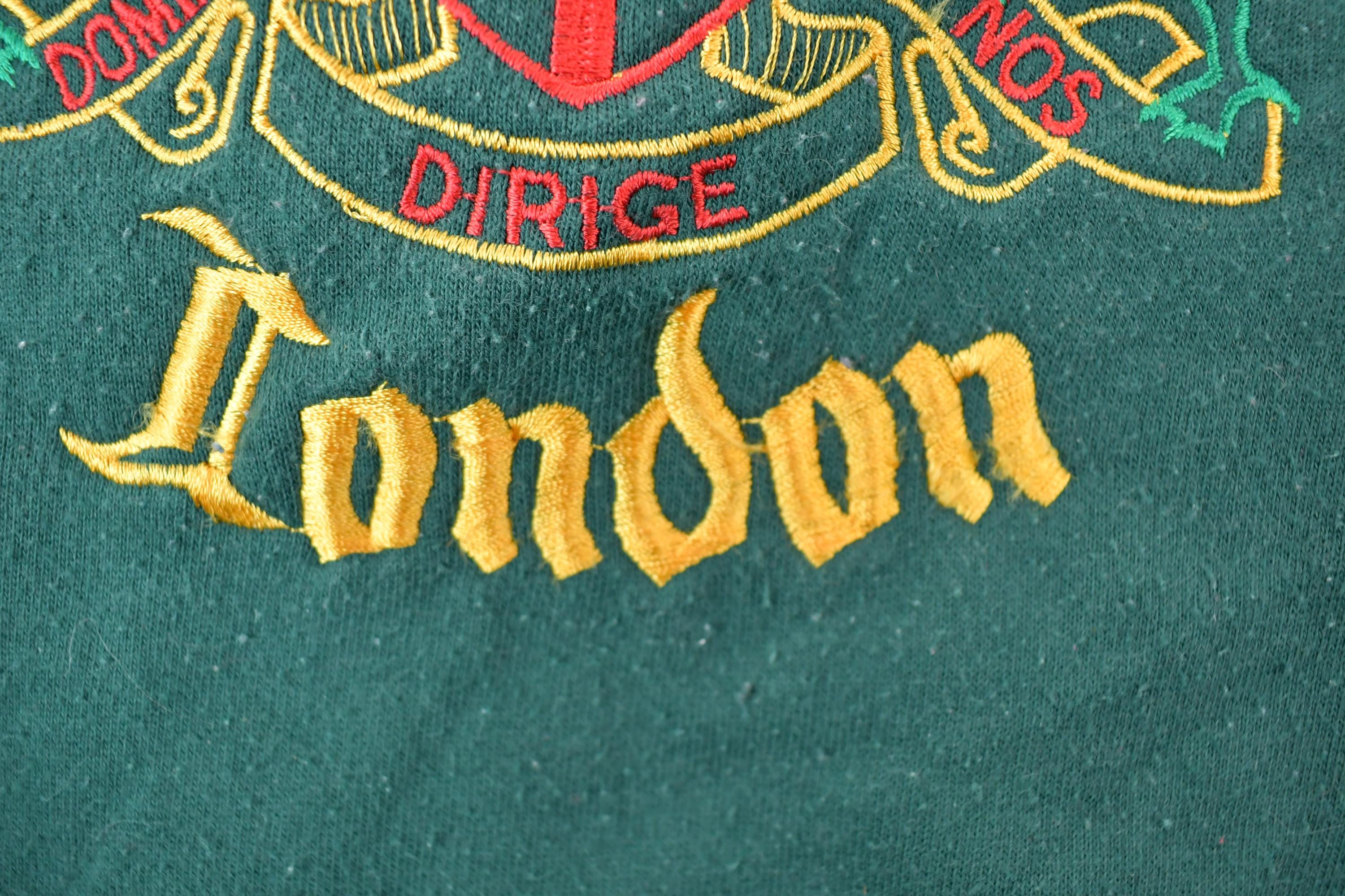 Vintage 1990s City of London Embroidered Churchill Crewneck Sweatshirt