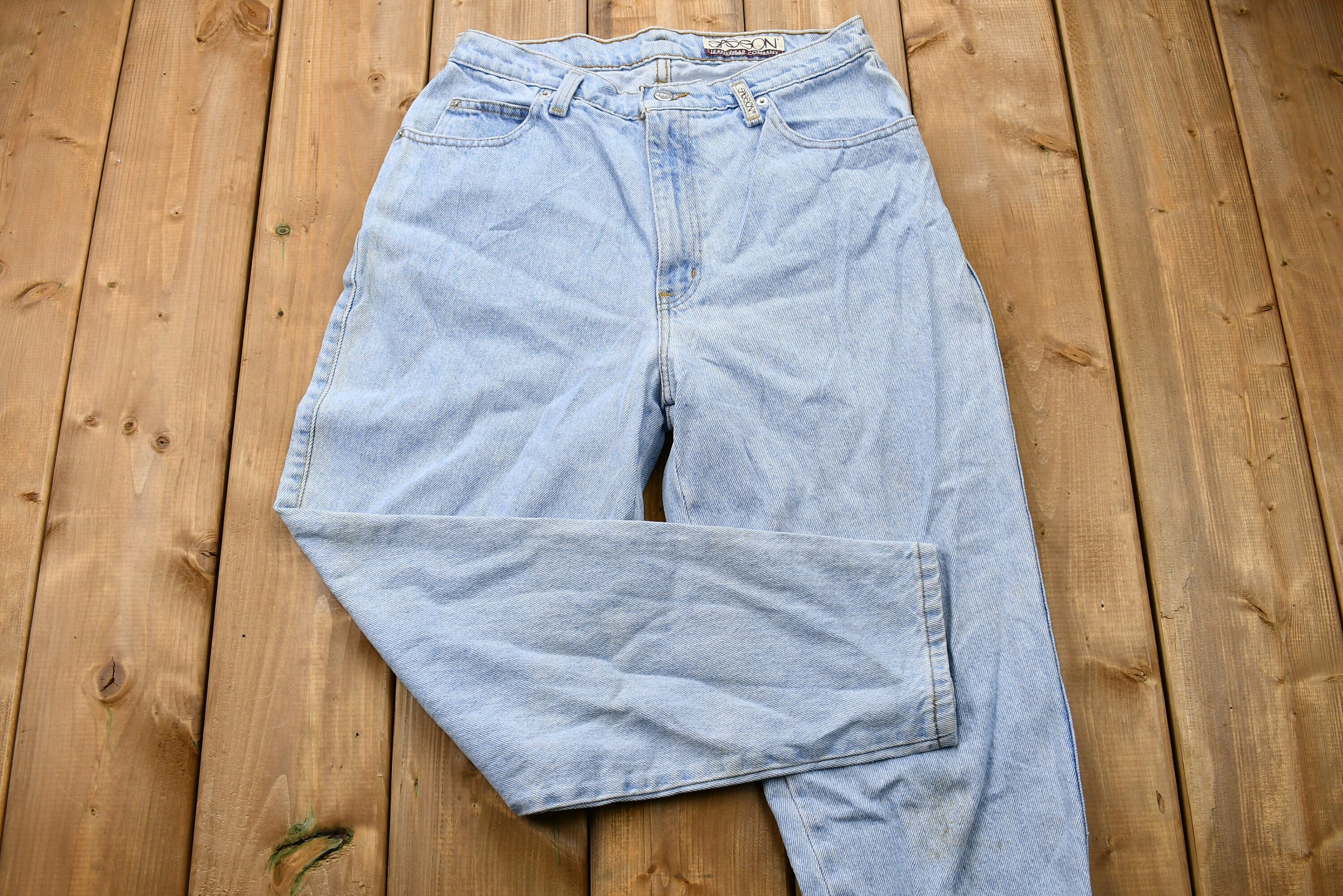 Vintage 1980s Sasson Jeanswear Light Wash Relaxed Tapered Mom Jeans
