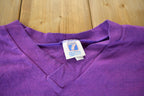 Vintage 1990s Minnesota Vikings NFL Graphic T-Shirt/ Made In USA / V Neck Jersey Tee / Single Stitch / 90s Sportswear / Mens XL
