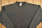Vintage 1990s Black Franklin Sports Blank Crewneck Sweatshirt
