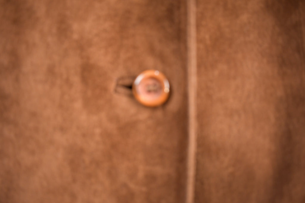 Vintage 1970s Fur Collar Suede Leather Jacket