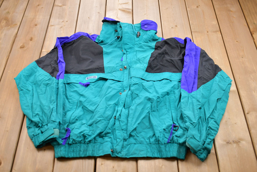 Vintage 1990s Columbia Quarter Zip Windbreaker Jacket
