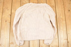 Vintage 1970s Daytons Hand Cable Knit V Neck Sweater Women's S