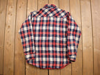 Vintage 1990s Diamond Quilt Lined Plaid Button Up Shirt