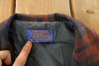 Vintage 1970s Pendleton Plaid Button Up Blazer Shirt Men's Medium