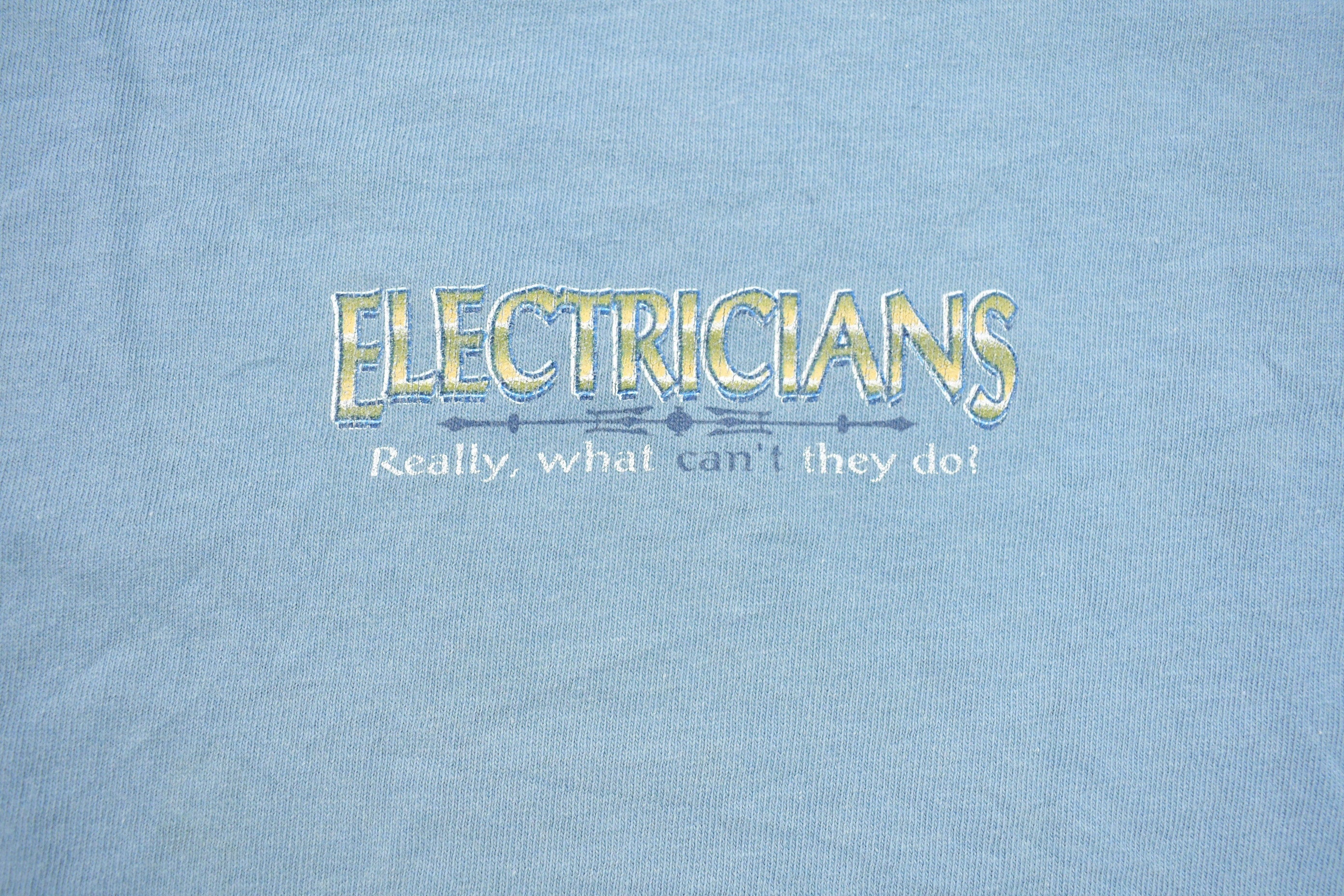 Vintage 1990s Electricians Graphic T-Shirt  Streetwear  Retro Style  90s Graphic Tee  Vintage Cool Shirt