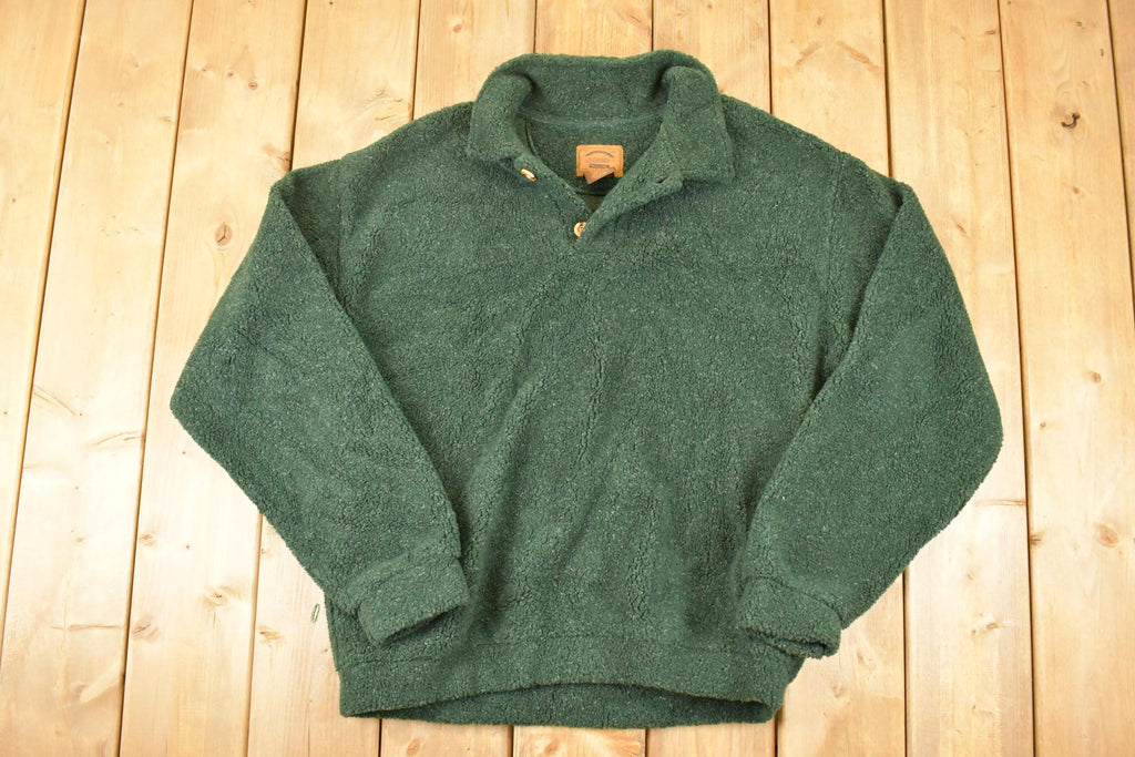 Vintage 1990s St John's Bay Quarter Button Fleece Outdoorsman Sweater Men's L