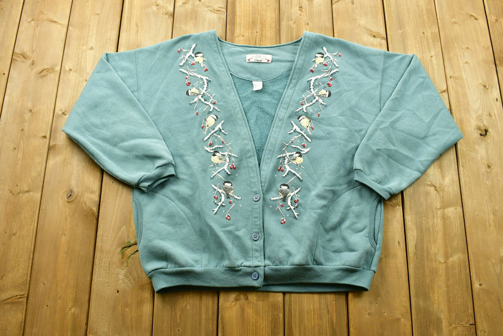 Vintage 90's Bird Graphic Cardigan Sweater