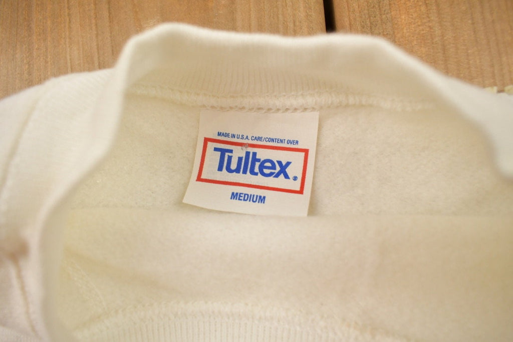 Vintage 1990s Tulltex White Crewneck Sweatshirt  90s Crewneck  Made In USA  Streetwear