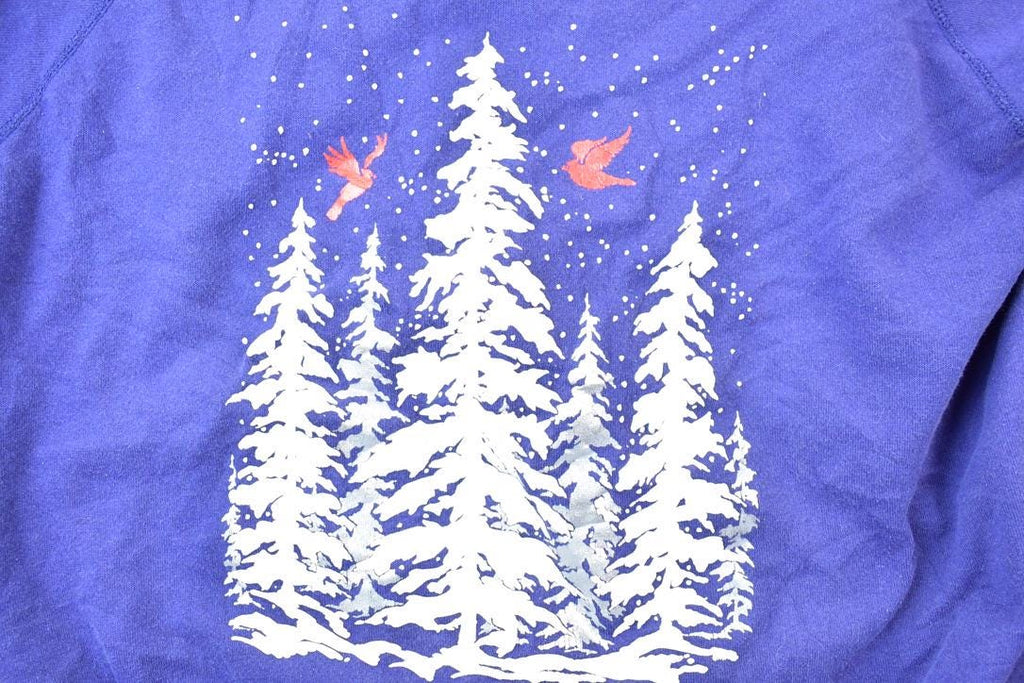 Vintage 1990s Winter Tree 2 Birds Crewneck