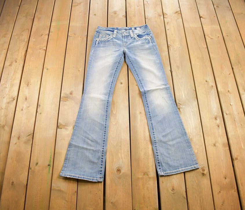 Vintage Y2K Miss Me Bedazzled Low Rise Jeans Size 26x31