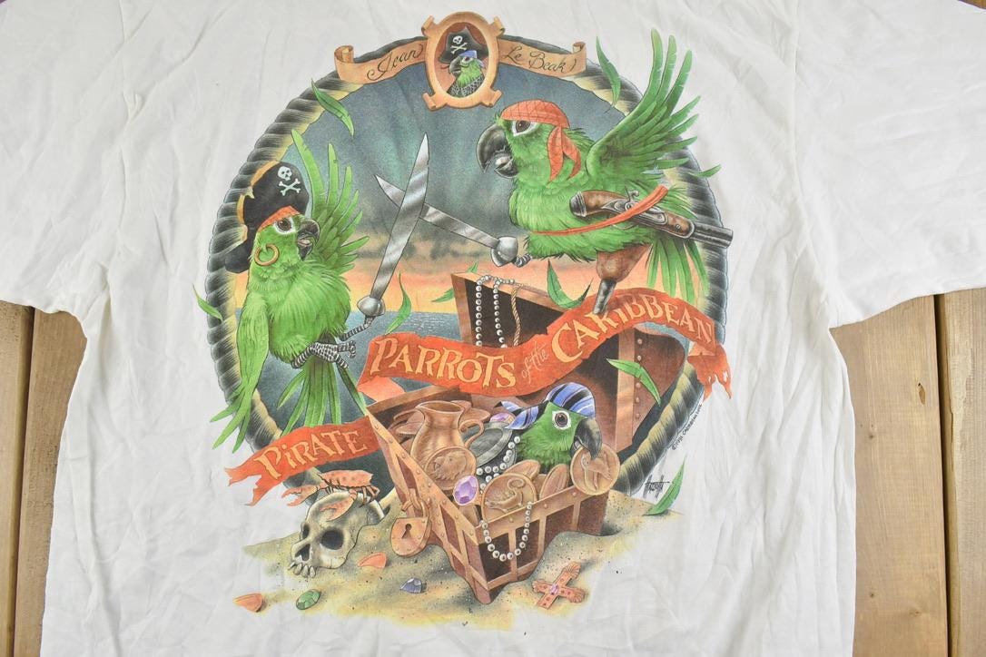 Vintage 1991 Parrots Of The Caribbean Souvenir T-Shirt