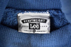 Vintage 1990s Heavyweight Lee Blank Navy Turtleneck Sweatshirt Men's L