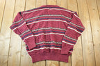 Vintage 1990s Stone Haven Knit Abstract Pattern Crewneck Sweater