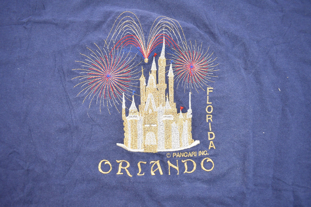 Vintage 1990s Orlando Florida Theme Park Embroidered Souvenir T Shirt