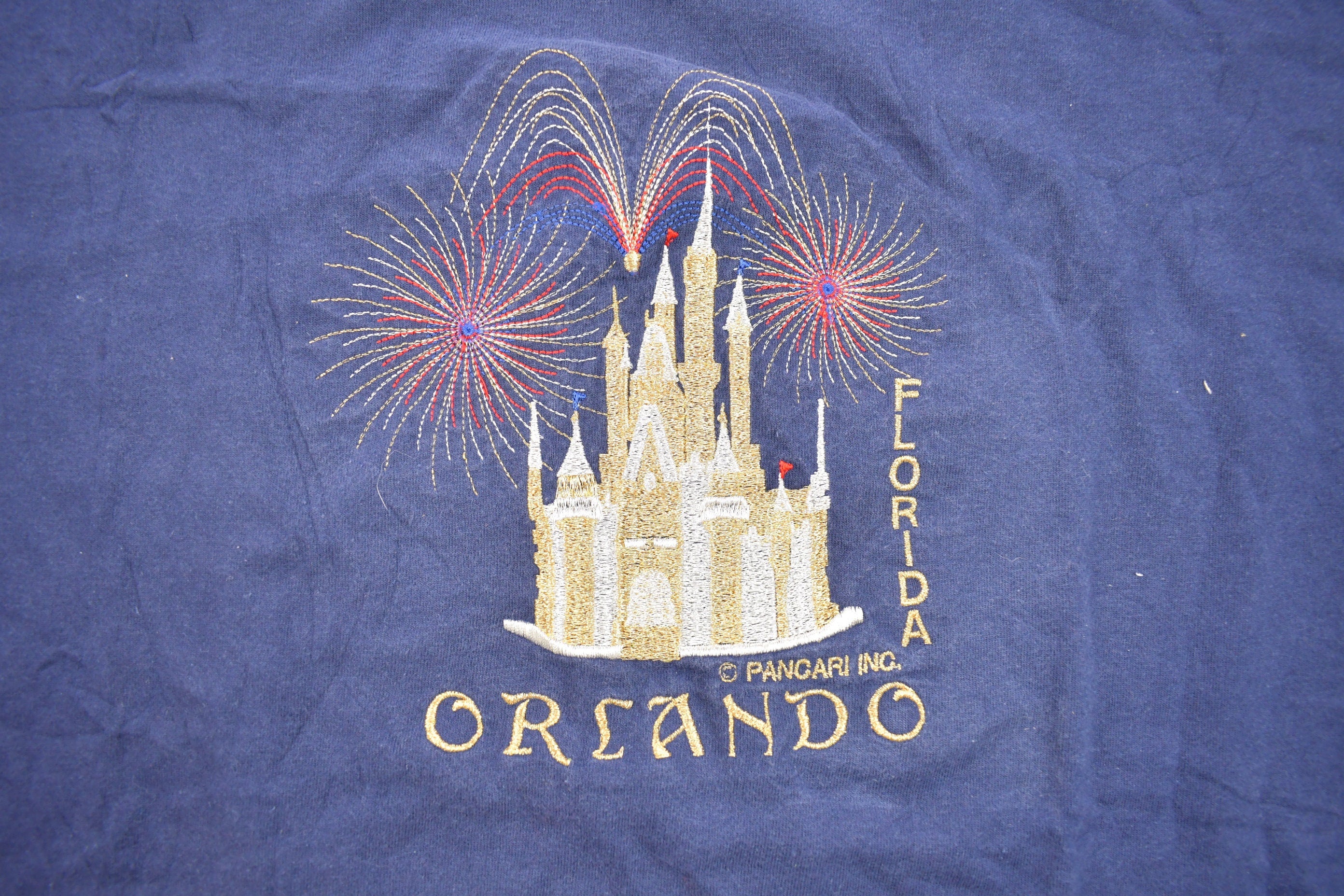 Vintage 1990s Orlando Florida Theme Park Embroidered Souvenir T Shirt