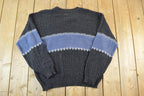 Vintage 1990s Great Canadian Rugged Wear Knit Striped Crewneck Sweater