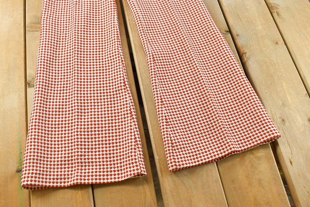 Vintage 1970s Gingham Polka Dot Bell Bottom Pants Women's 26 X 30
