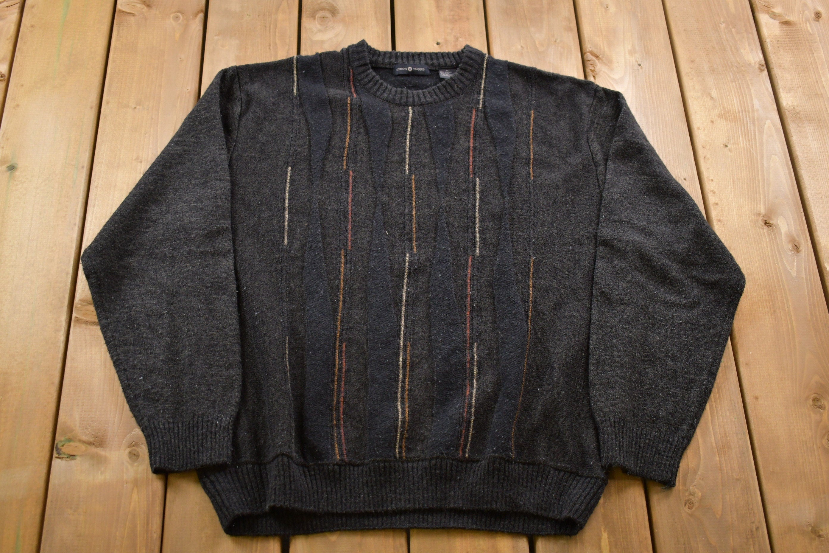 Vintage Cotton Traders 3D Cable Knit Sweater
