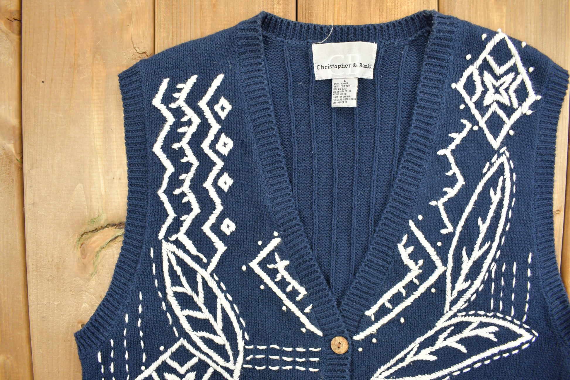 Vintage 1990s Christopher And Banks Knit Cardigan Sweater Vest