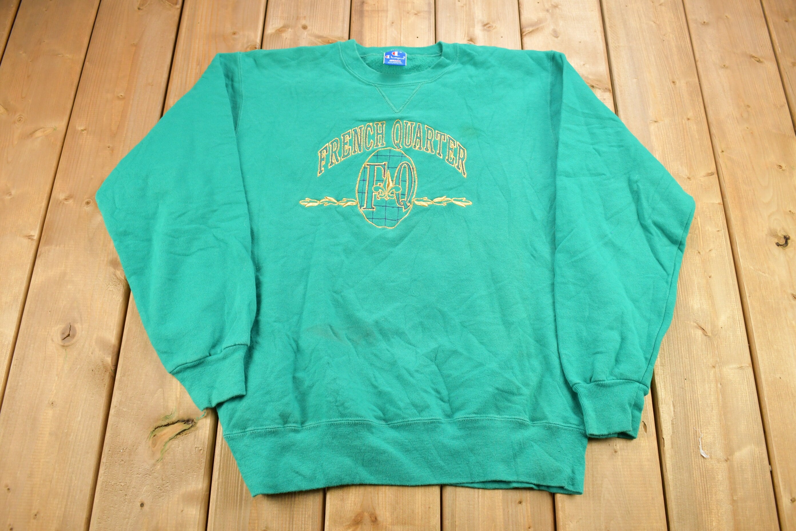 Vintage 1990s French Quarter Embroidered Champion Crewneck
