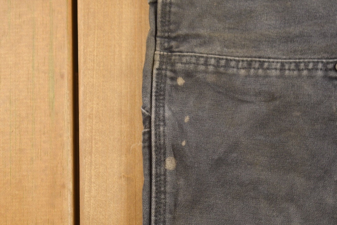 Vintage 1990s Carhartt Black Double Knee Work Pants Size 31 x 29