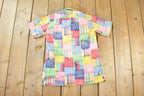 Vintage 1990s Colour Block Patchwork Button Up Shirt Men's S /