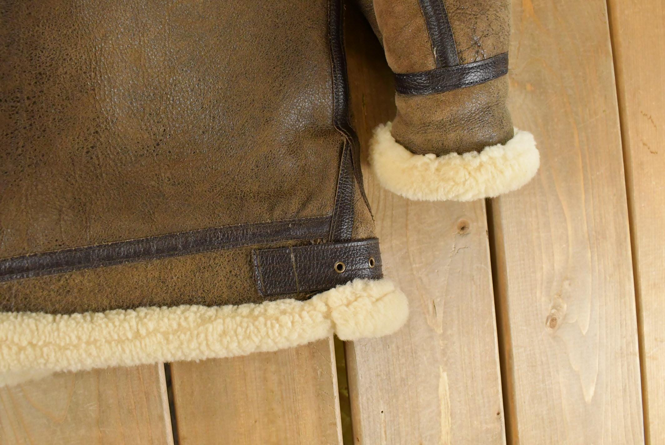 Vintage 1970s Avirex Type B-3 Mouton Sherpa Liend Shearling Coat Men's M