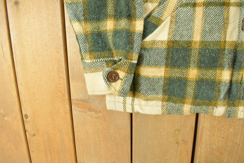 Vintage 1970s Deacon Brothers Flannel Shirt Jacket Men's Medium