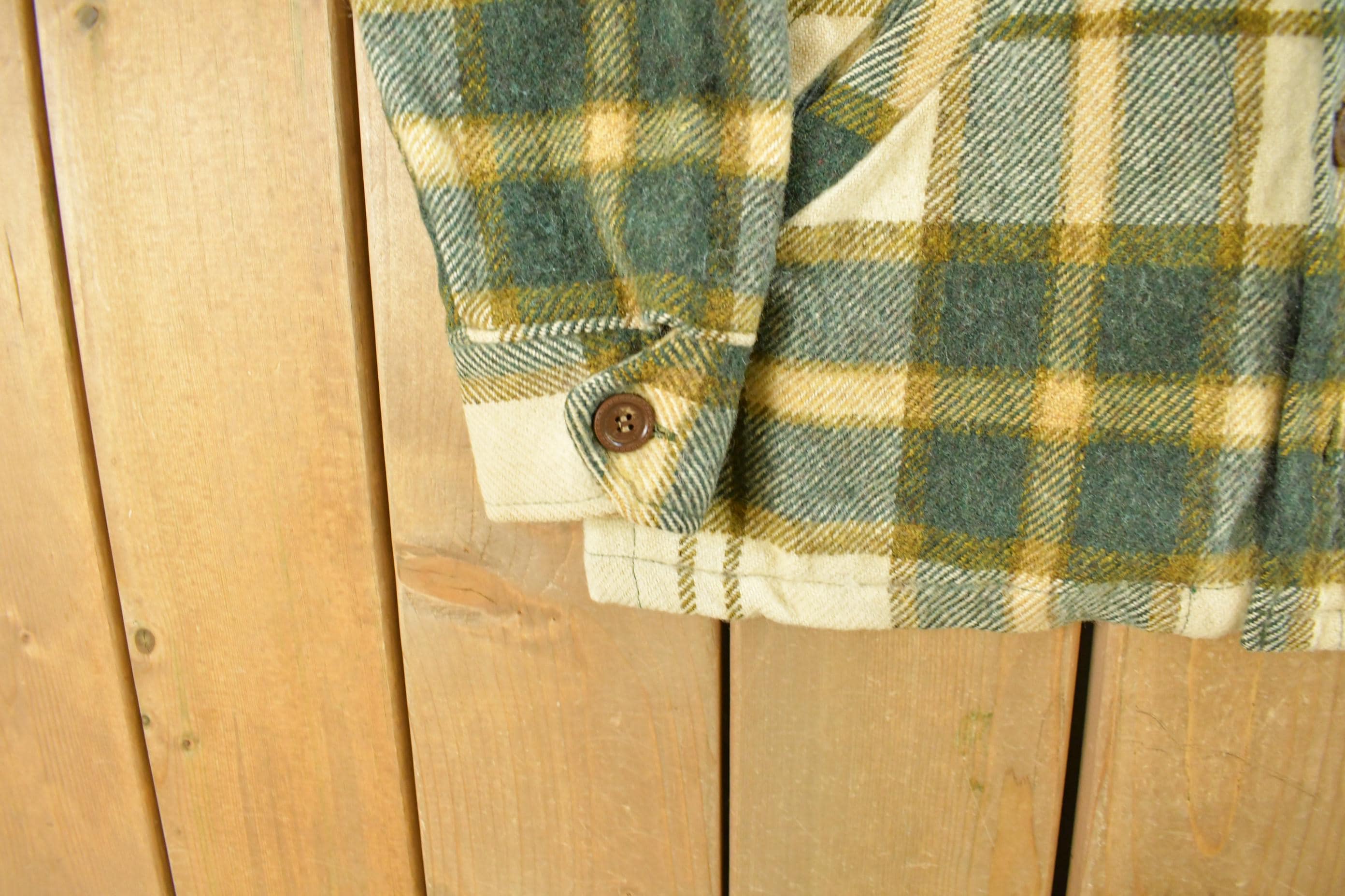 Vintage 1970s Deacon Brothers Flannel Shirt Jacket Men's Medium