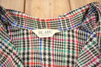 Vintage 1980s Blair Plaid Button Up Blazer Shirt